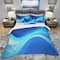 Designart 'Blue Hues Abstract' Modern & Contemporary Bedding Set - Duvet Cover & Shams